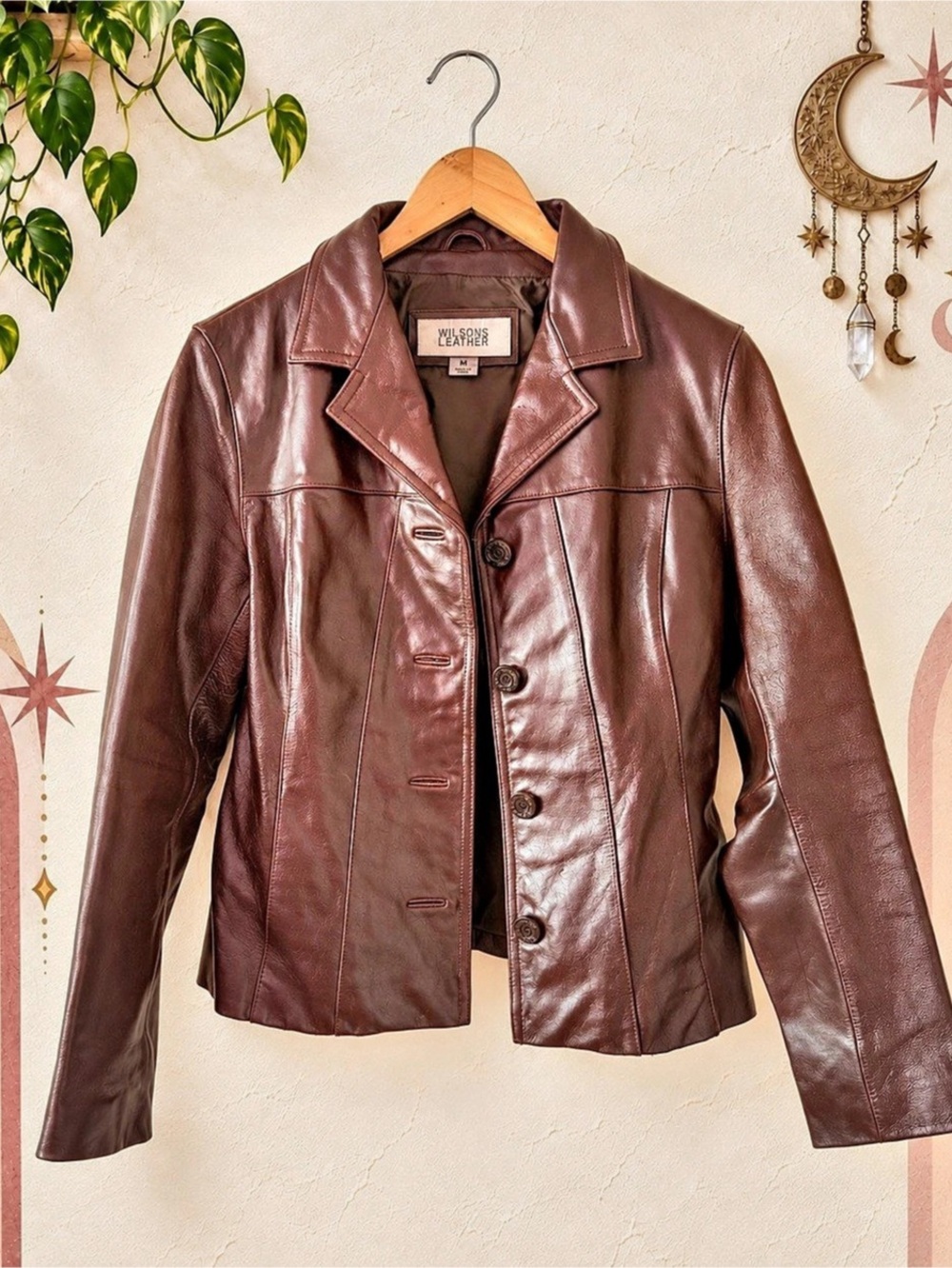 Vintage Wilsons Leather Maxima Chocolate Brown Leather Blazer Jacket M